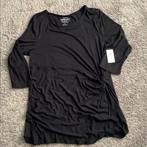 3/4 length super soft shirt, knitted at side